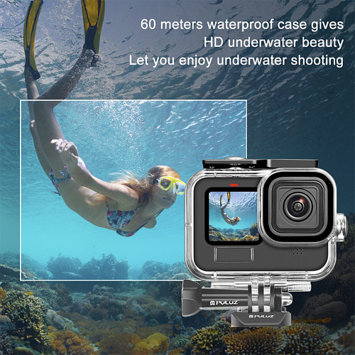 Чехол для GoPro HERO 13/12/11/10/9, для дайвинга 60 м погружение, вакуумный, PULUZ