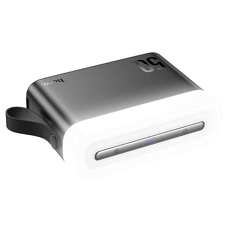 Универсальный Доп. Аккумулятор 50000mAh, J94A, HOCO, выход: 2 USB (22.5W)+1 PD (20W), с фонариком и дисплеем,  черный