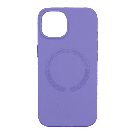 Чехол-накладка для iPhone 15, Silicon Case, магнитный (MagSafe), без лого, X-CASE, сиреневый