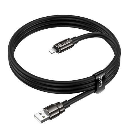 USB дата кабель Lightning, HOCO, U143, 1.2 метр, цвет черный