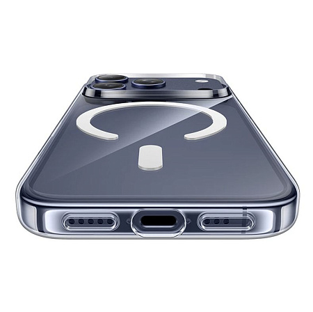 Чехол для iPhone 17 Pro, PC+TPU, Магнитный (MagSafe), AS4, HOCO, прозрачный