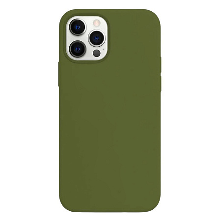 Чехол - накладка для iPhone 12/12 Pro, Silicon Case, без лого, хаки
