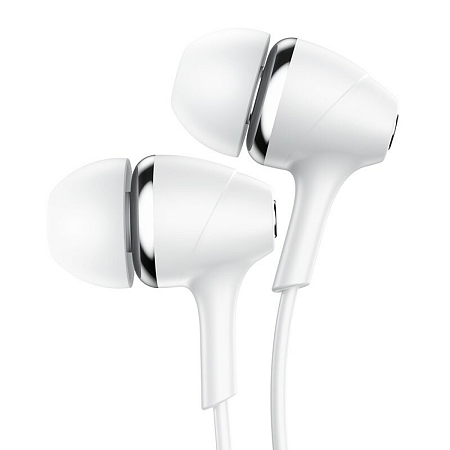 Проводные наушники M76 Maya universal earphones, HOCO, вакуумные с микрофоном, белые