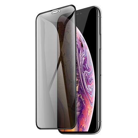 Защитное стекло на iPhone XR/11 (A34 Plus), HOCO, Антишпионское стекло, черное