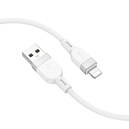 USB дата кабель Lightning, HOCO, X109, 1м, силиконовый, белый