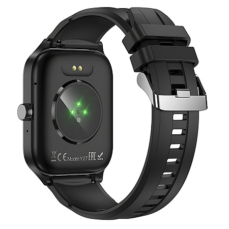 Умные часы Y27 спортивные Smart watch Hoco с поддержкой звонков, черные