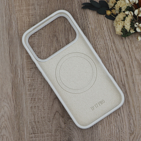 Чехол-накладка для iPhone 17 Pro, Silicon Case, магнитный (MagSafe), без лого, X-CASE, белый