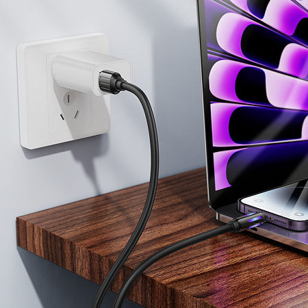 USB дата кабель Lightning, HOCO, U136, 1.2м, черный