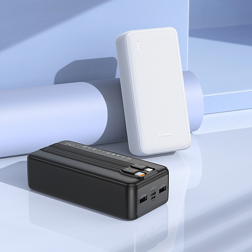 Универсальный Доп. Аккумулятор 30000mAh, J118B, HOCO, выход: 2 USB (5V/2A)+кабель Lightning/Type-C, черный