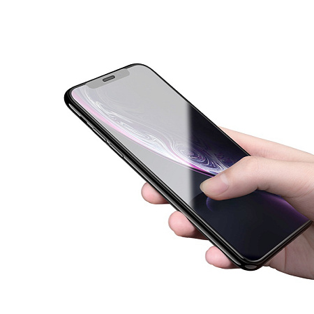 Защитное стекло на iPhone XR/11 (G1), HOCO, Flash attach full screen, черное