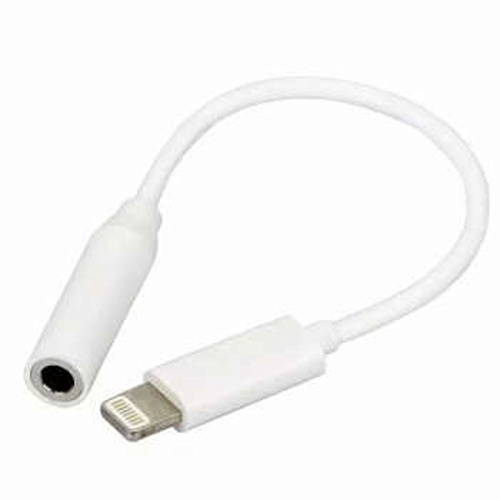Переходник Lightning to наушники Jack, без bluetooth, GL-045-5, музыка+разговора, высокое качество, белый