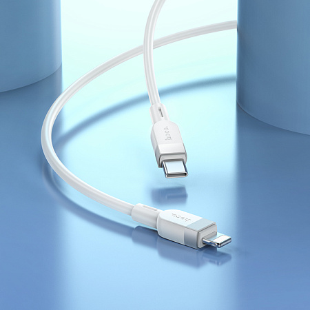 Кабель Lightning to Type-C (PD), HOCO, X109, 1м, силиконовый, белый