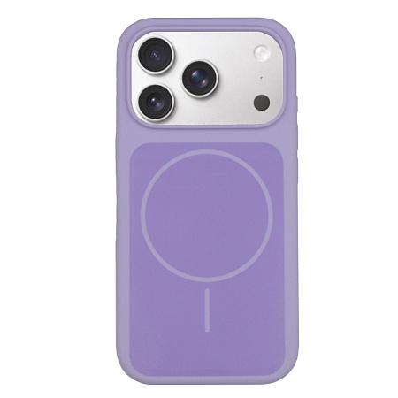 Чехол-накладка для iPhone 17 Pro, Silicon Case, магнитный (MagSafe), с дизайном, без лого, X-CASE, сиреневый