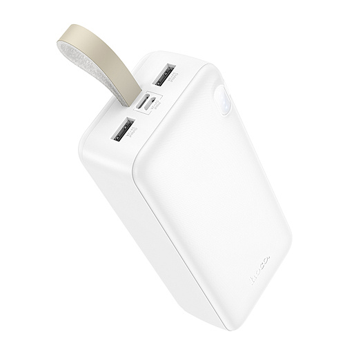 Универсальный Доп. Аккумулятор 30000mAh, J128B, HOCO, выход: 2 USB (5V/2A), белый