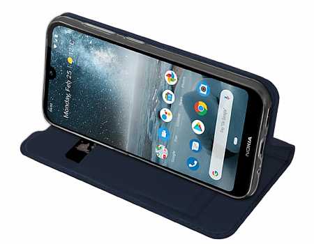 Чехол-книжка для Nokia 2.4, DU DU, боковой, синий