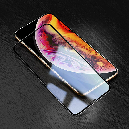 Защитное стекло на iPhone XS Max/11 Pro Max (G5), HOCO, Full screen silk screen HD, черное