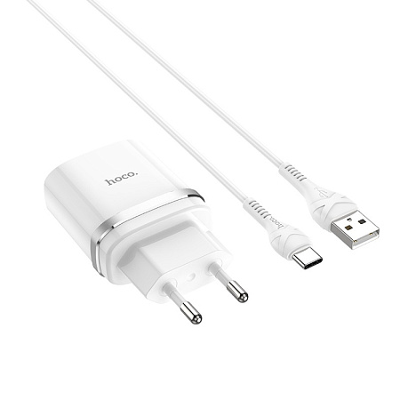 Сетевое зарядное устройство, 1 USB 3.0A (C12Q), HOCO, Type-C, белый