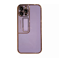 Чехол силиконовый для iPhone 13 Pro Max (6.7), глянцевый с подставкой, X-CASE, сиреневый