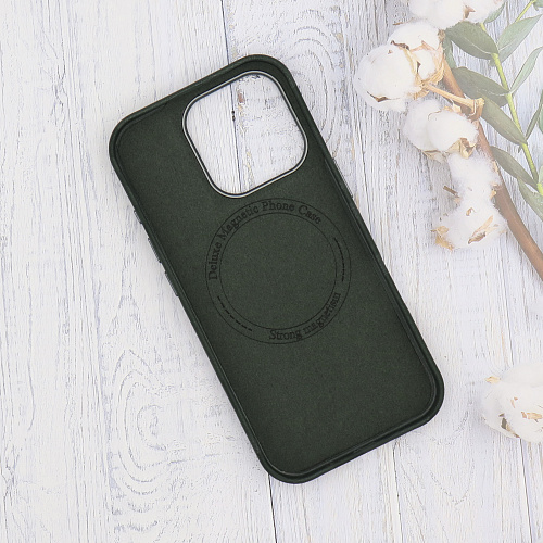 Чехол-накладка для iPhone 16 Pro Max, камуфляж, магнитный (MagSafe), без лого, X-CASE, зеленый