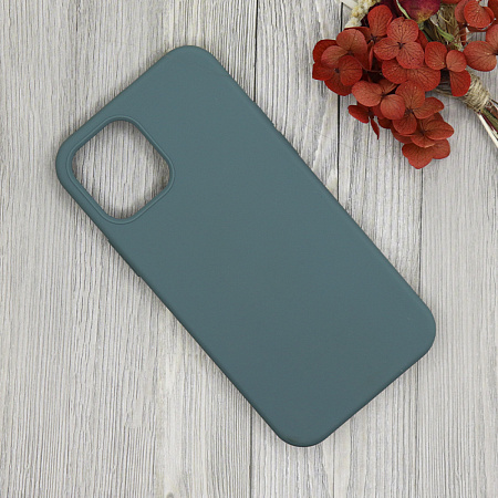 Чехол - накладка для iPhone 12/12 Pro, Silicon Case, без лого, зеленый лес