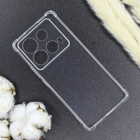 Чехол силиконовый для Infinix Note 40, усиленные края, с защитой камеры, X-CASE, прозрачный
