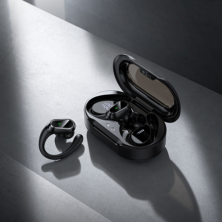 Беспроводные наушники EQ29, HOCO, TWS с заушинами, вакуумные, черный