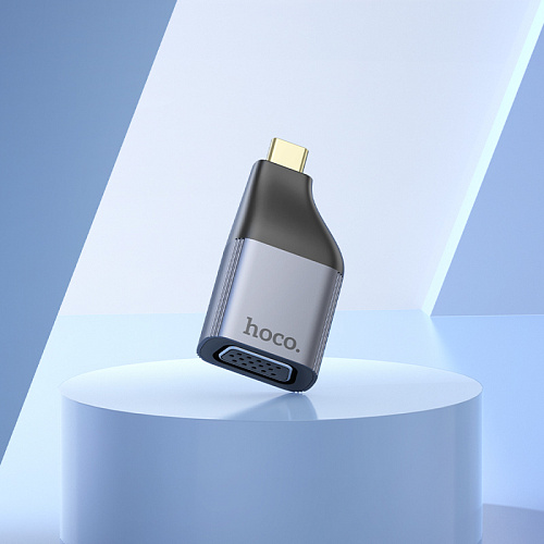 VGA переходник на Type-C, UA34, HOCO, металлический серый