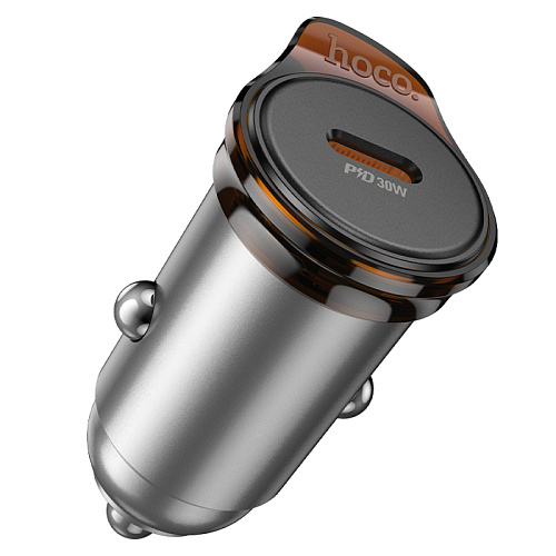 Автомобильное зарядное устройство, 1 PD 30W (NZ16), HOCO, серый