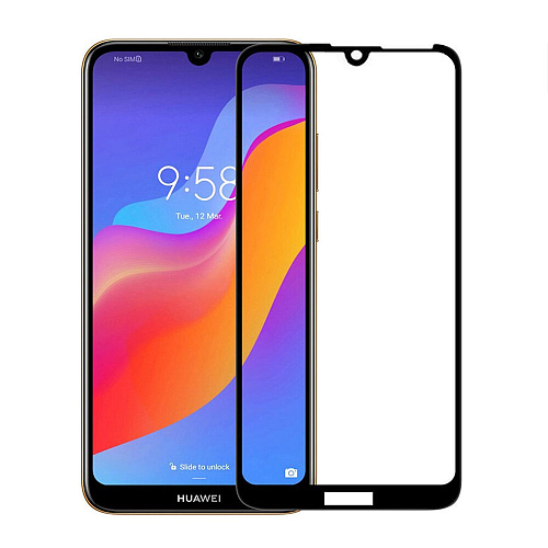 Защитное стекло на Honor 8A/Honor 8A Pro/ Honor Play 8A/Y6 (2019)/Y6 Pro (2019)/Y6S (2019), 9D, черный, X-CASE