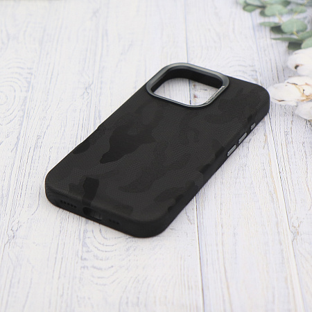 Чехол-накладка для iPhone 16 Pro Max, камуфляж, магнитный (MagSafe), без лого, X-CASE, черный