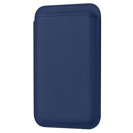 Чехол для карт (MagSafe), без лого, экокожа, X-CASE, синий