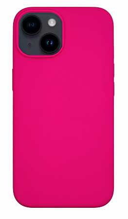 Чехол-накладка для iPhone 14, Silicon Case, без лого, ярко-розовый