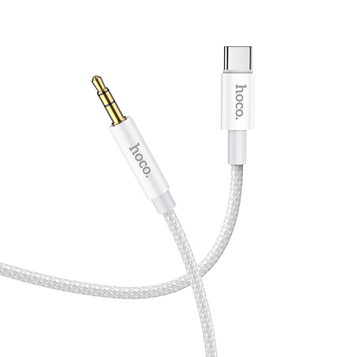 AUX Audio кабель 3,5 мм на Type-C, UPA19, HOCO, серебряный
