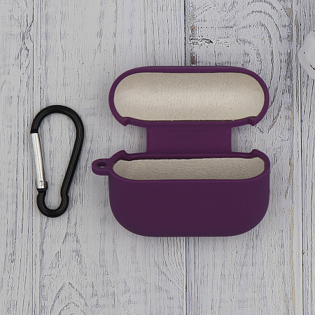 Чехол силиконовый для Airpods Pro/Pro 2, X-CASE, фиолетовый с карабином