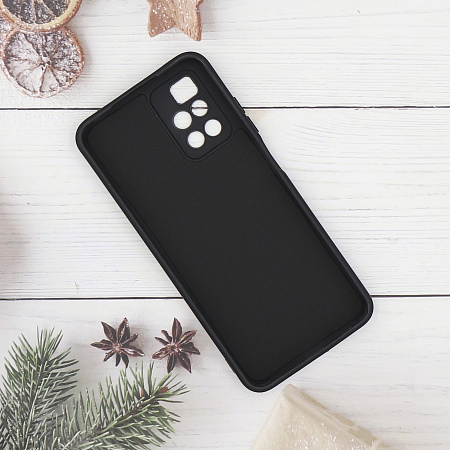 Чехол силиконовый для Xiaomi Redmi Note 10 (4G)/Note 10S, с микрофиброй внутри, с защитой камеры, X-CASE, черный