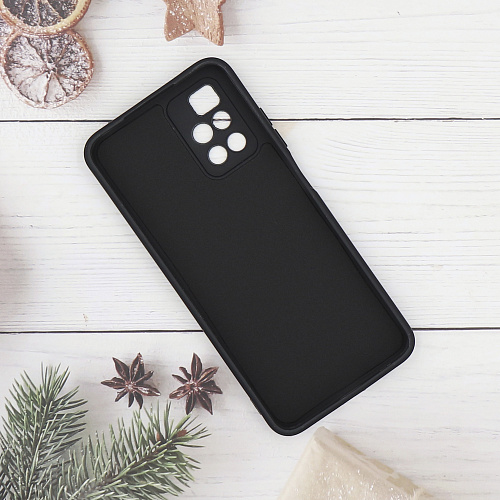 Чехол силиконовый для Xiaomi Redmi Note 10 (4G)/Note 10S, с микрофиброй внутри, с защитой камеры, X-CASE, черный