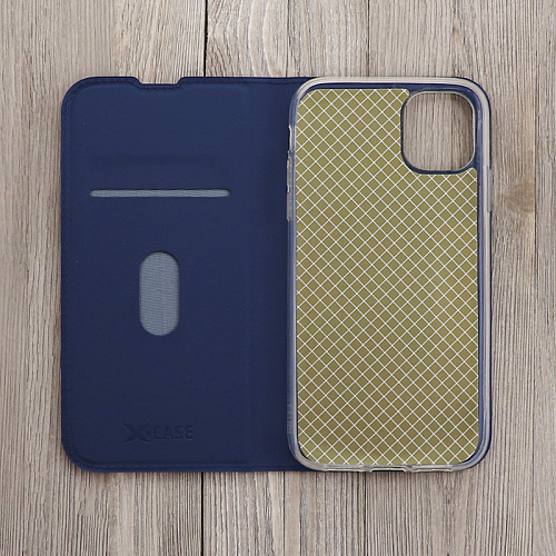 Чехол-книжка для iPhone 11, X-CASE, боковой, синий