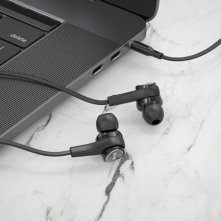 Проводные наушники M66 Passion in-line control eaphones, HOCO черные