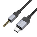 AUX Audio кабель 3,5 мм на Type-C, UPA32B, HOCO, 1 метр, цвет черный