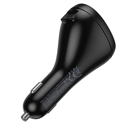 Разветвитель прикуривателя на 2 PD +1 USB +1 прикуриватель, Z61, с дисплеем, черный