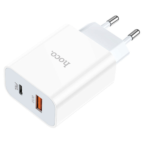 Сетевое зарядное устройство, 1 PD 20W + 1 USB 3.0 QC (C97A), HOCO, белый
