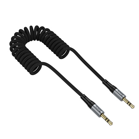 AUX Audio кабель 3,5 мм, UPA33, HOCO, витой, длина 1,5 метр, черный