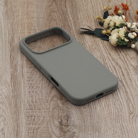 Чехол-накладка для iPhone 17 Pro Max, Silicon Case, магнитный (MagSafe), без лого, X-CASE, серый
