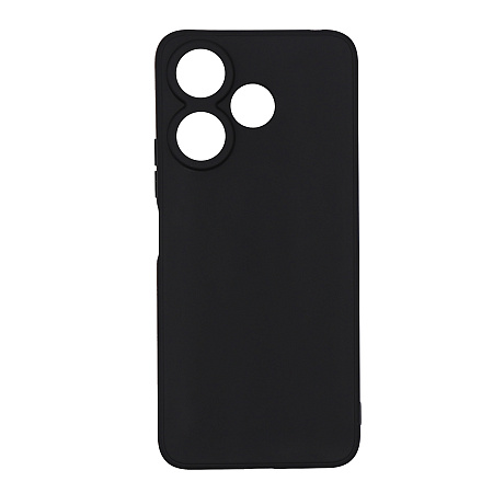 Чехол силиконовый для Xiaomi Poco M6 (4G), с микрофиброй внутри, с защитой камеры, X-CASE, черный