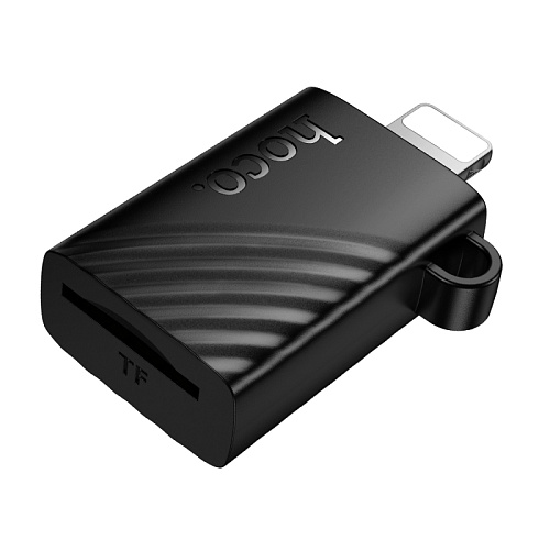 Картридер Lightning, HB53, HOCO, поддержка microSD карт, черный