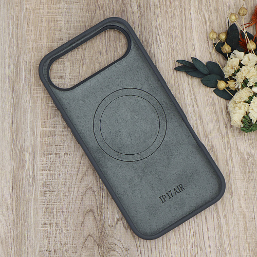 Чехол-накладка для iPhone 17 Air, Silicon Case, магнитный (MagSafe), с дизайном, без лого, X-CASE, угольно-серый
