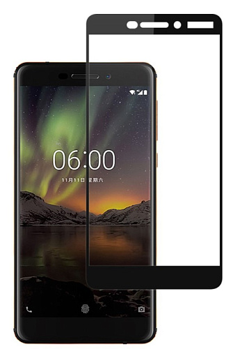 Защитное стекло на Nokia 6 (2018)/ 6.1 (2018), 9D, черный, X-CASE