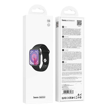 Умные часы Y23 Smart watch Hoco с поддержкой звонков, черные