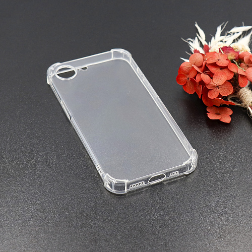 Чехол силиконовый для iPhone 16e, усиленные края, с защитой камеры, X-CASE, прозрачный