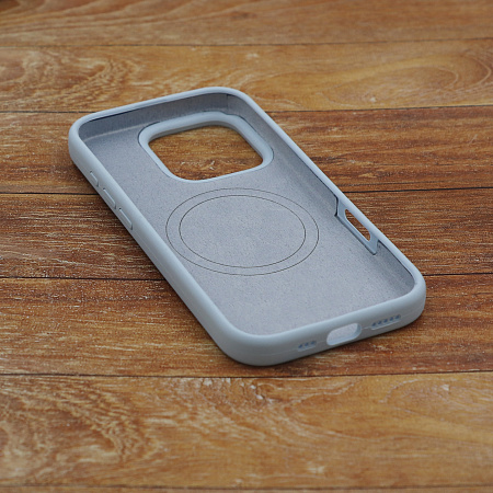 Чехол-накладка для iPhone 16 Pro, Silicon Case, магнитный (MagSafe), без лого, X-CASE, светло-голубой